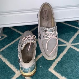 Women’s silver, gray, pink, Sperry Topsider‘s